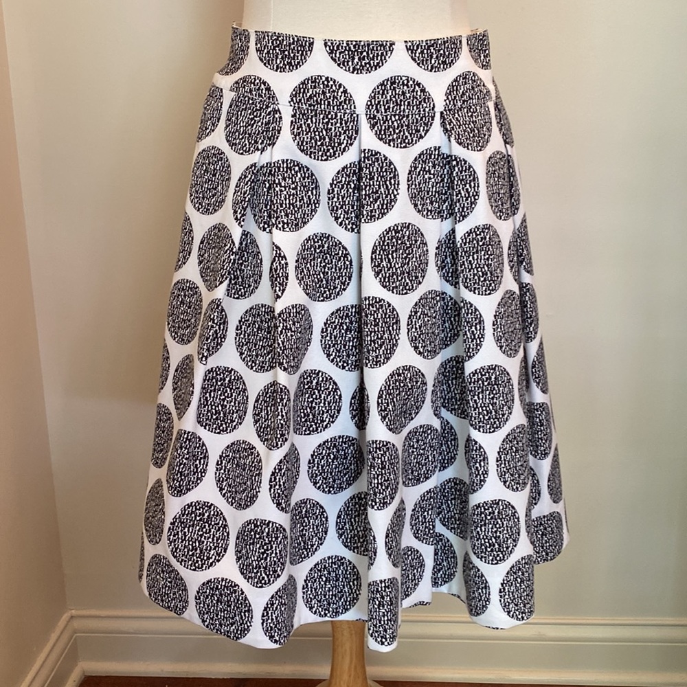 White House Black Market Black and White Midi Skirt